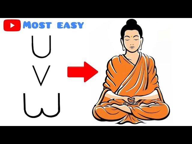 How to draw Lord Buddha | Gautama buddha drawing easy | buddha purnima drawing | lord buddha sketch