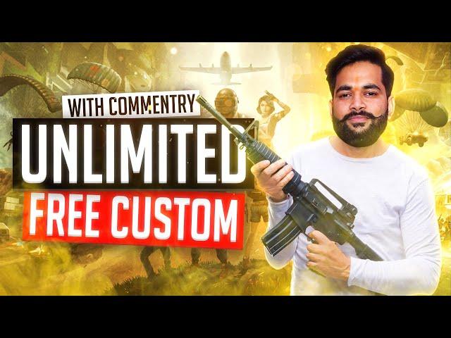 BGMI Unlimited Custom !! With Commentary | BGMI Live Free Custom Room | Gamer Baba