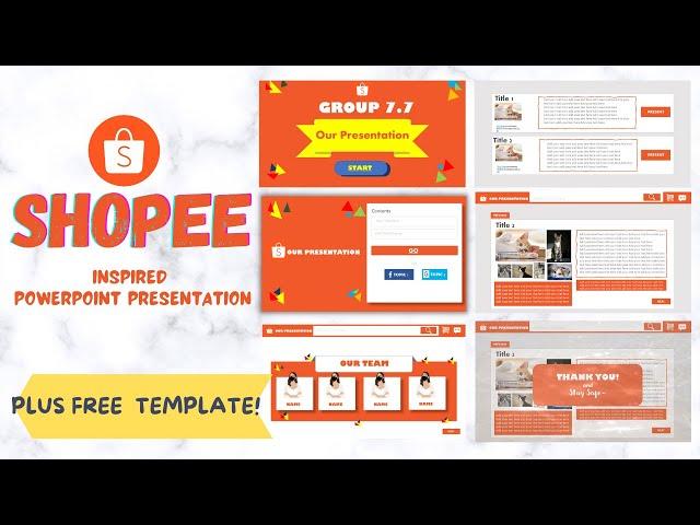 SHOPEE inspired powerpoint template plus FREE TEMPLATE |TUTORIAL|