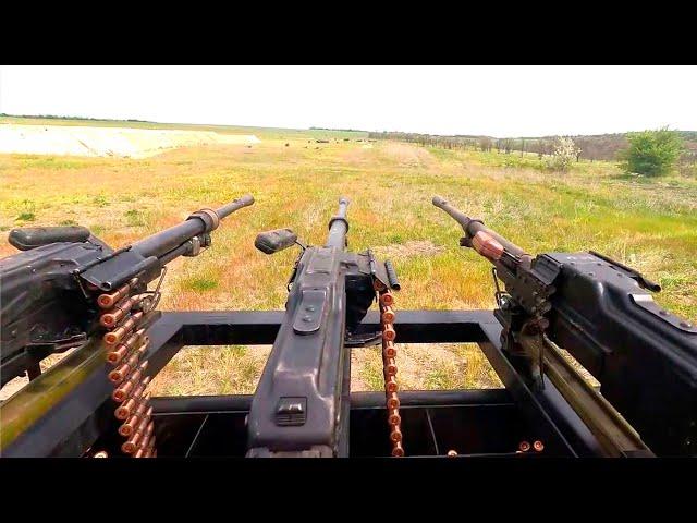 Homemade Russian air defense with 3 PKT machine guns