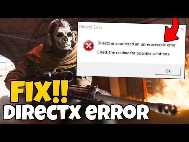 How to fix call of duty warzone directx error || directx encountered an unrecoverable error fix