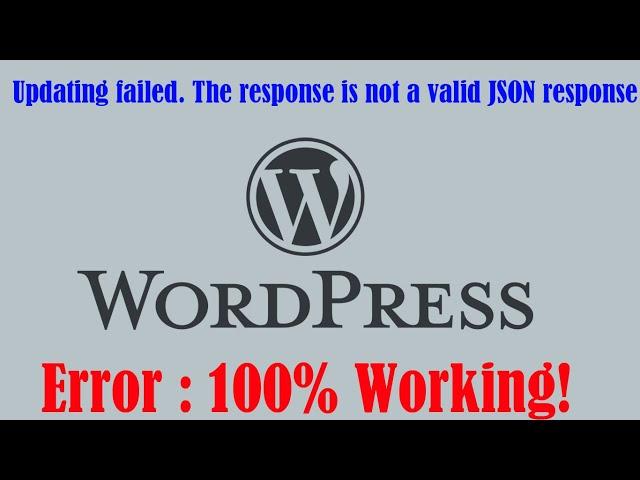 Updating failed  The response is not a valid JSON response in wordpress