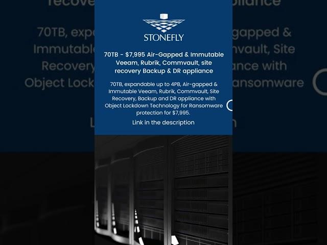 70TB - $7,995 Air-Gapped & Immutable Veeam, Rubrik, Commvault, site recovery Backup & DR appliance