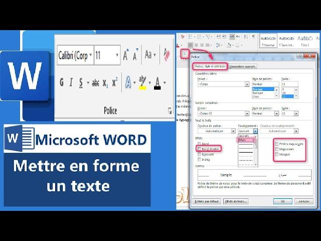 Leçon N°7 Atelier Word 2 mise en forme de texte