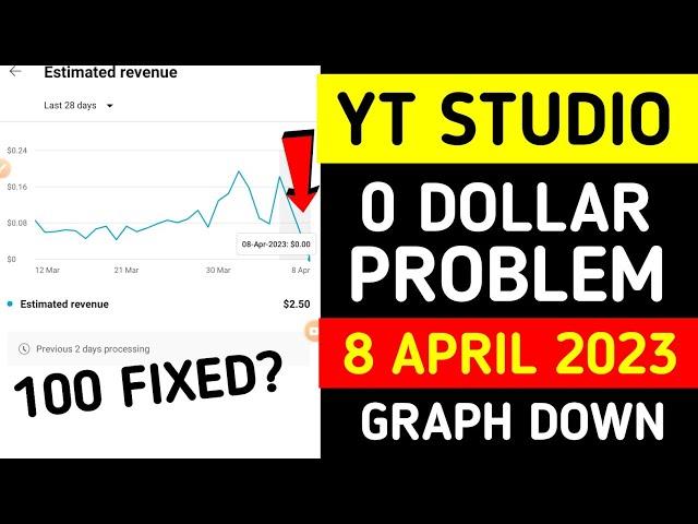 Yt Studio Estimated Revenue Graph Down || Yt Studio 0 Dollar Revenue 8 april