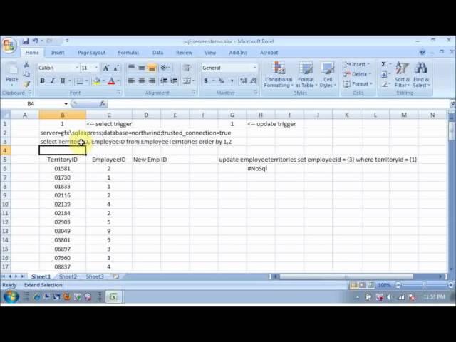 Excel to SQL