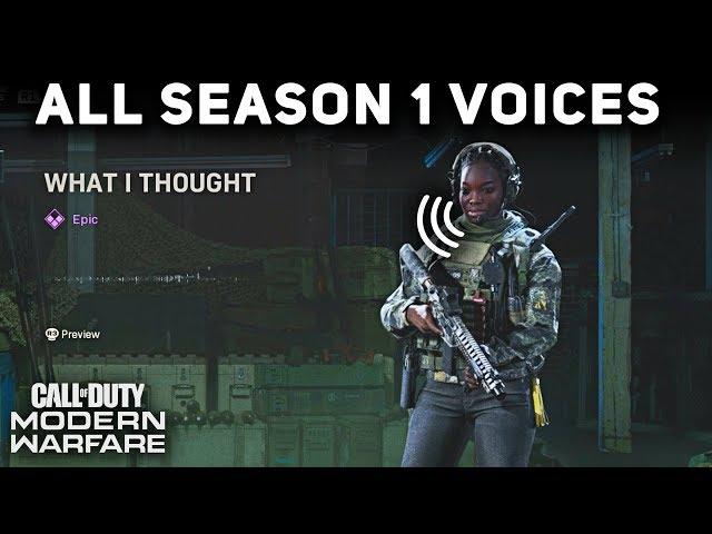 All Season 1 Operator Voices and Quips (SHOWCASE) - Call of Duty: Modern Warfare