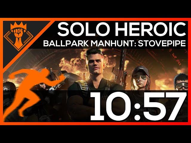 [10:57] Solo Heroic Ballpark Manhunt: Stovepipe | The Division 2 | Warlords of New York | TU17