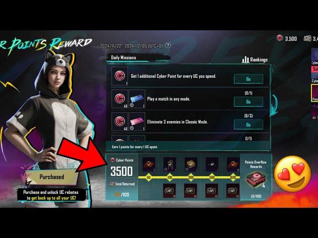 Cyber Point Reward In PUBG mobile | Get Free Material in Cyber Week and Amazing Rebate