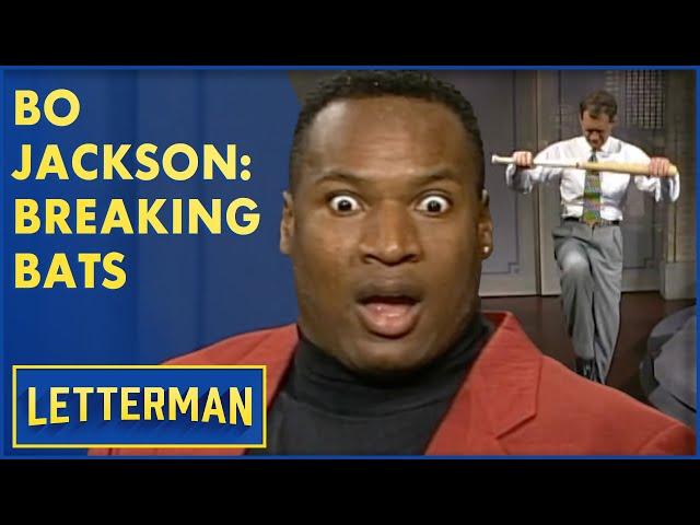 Bo Jackson Knows How To Break Bats...Does Dave? | Letterman