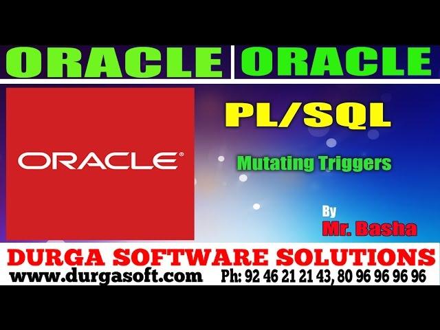 Oracle Tutorial||onlinetraining||pl/sql|| Mutating Triggers by Basha