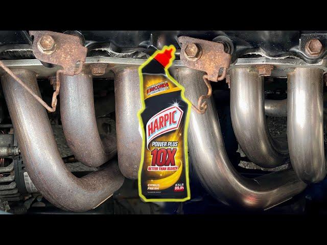 Rusty Exhaust Cleaning Harpic Power Plus / DrDownpipe Shiny Motorcycle / Car Headers (Citroen C1)