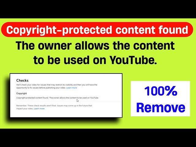 Copyright Protected Content Found Go To Check? | Copyright Problem in Youtube