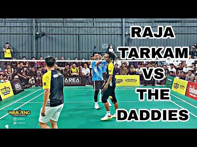 The Daddies Hendra Ahsan disambut "Agrippina Prima" Si Raja Tarkam X Juan di Tarung Bebas Badminton