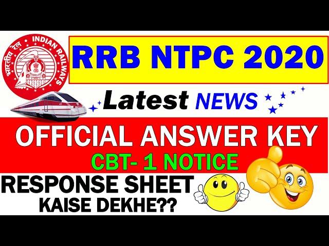 RRB NTPC Answer Key Date out, Steps to check Answer key,CBT1, Expected Cutoff,Selection #rrb #ntpc