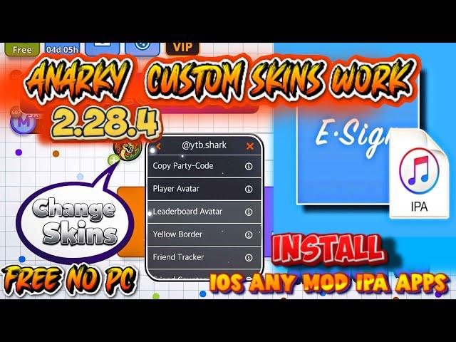 ESIGN UPDATE INSTALL ANY IPA FILES IOS&AGARIO 2.28.4(Custom skins work)