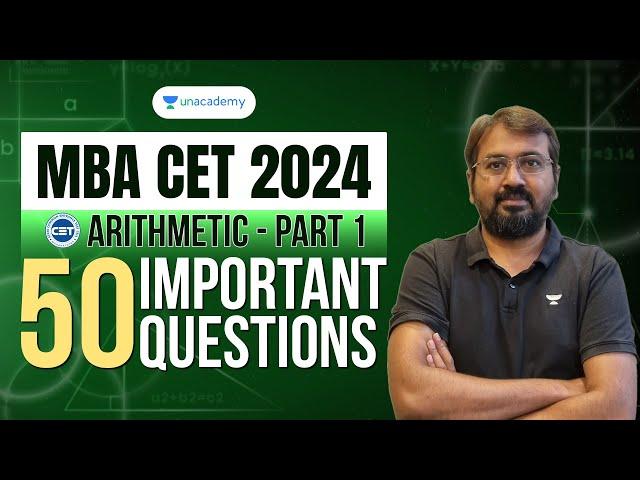MBA CET 2024 | Arithmetic | 50 Important Questions | Part -01 | Ronak Shah