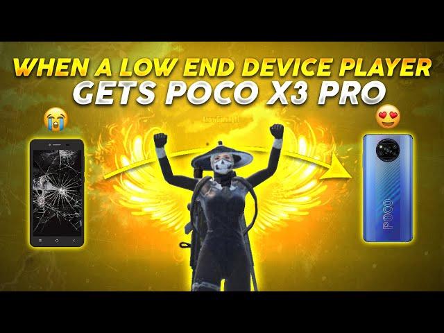 WHEN A LOW END DEVICE PLAYER GETS POCO X3 PRO| 2GB RAM TO 90FPS | LOW END DEVICE TO POCO X3 PRO