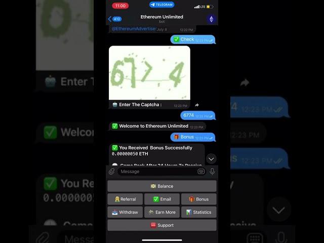 Earn FREE ETH with this telegram bot 