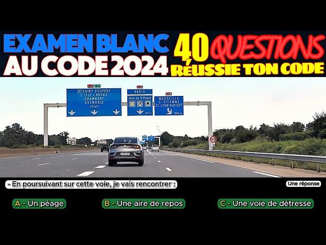 Test au code de la route 2024 - 40 Questions à l'Examen blanc du permis de conduire + Réponses