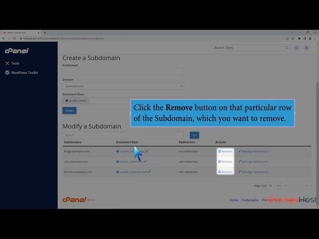 How to Remove a Subdomain in cPanel with OrangeHost