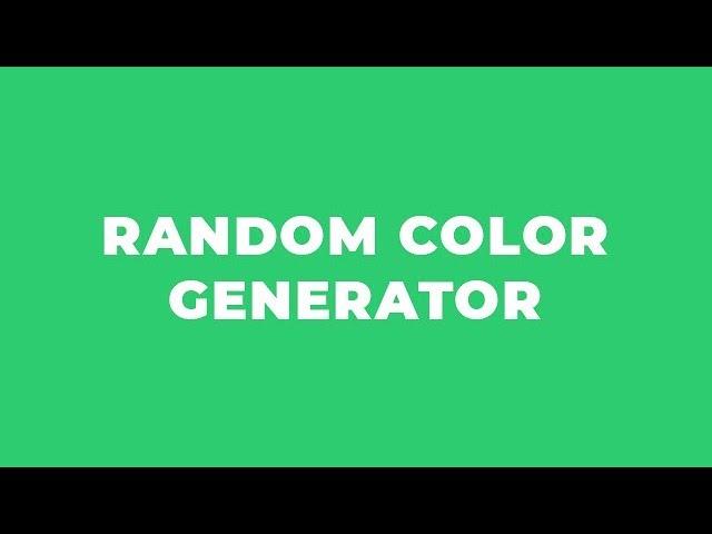 Random Color Generator Using JavaScript