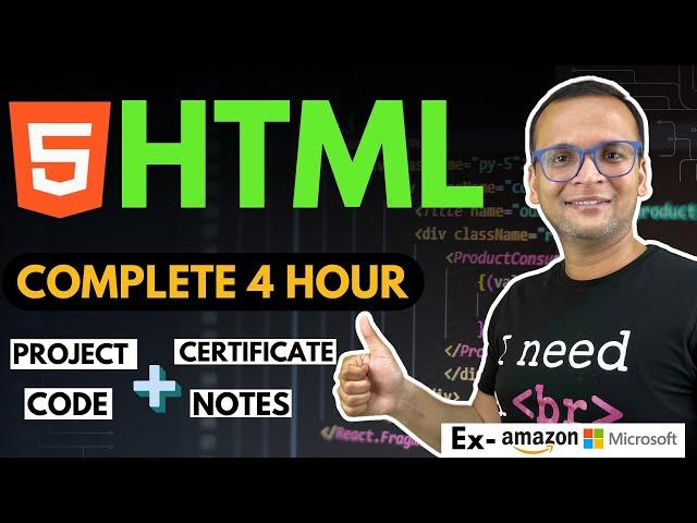   HTML Complete Course (2024) for Beginners | Projects | Notes | Github | Certification