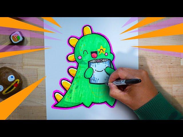 How to Draw the CUTEST Dinosaur