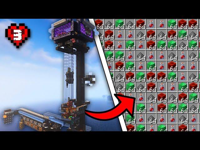 I Built This Auto Crafting Raid Farm In Ultra Hardcore Minecraft