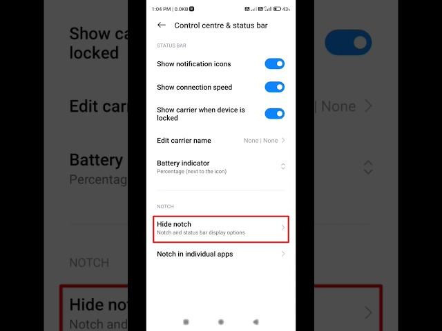 Poco m2 pro hide notch setting hidden features #shorts