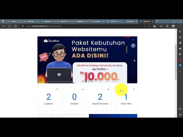 Membeli Layanan Hosting IDCLOUDHOST dan Domain Gratis!