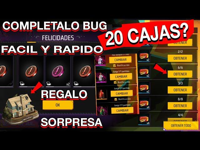 Rapido bug Truco 20 cajas y Conseguir muchos TOKENS Moneda Rosa y roja Free Fire inflinge 6000 daño