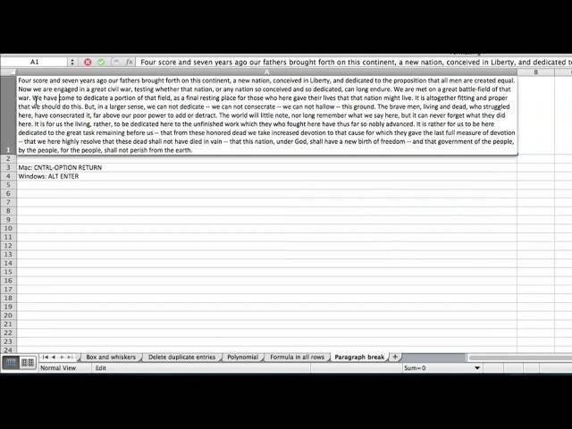 How to Add Paragraph Breaks in Cells in Excel for OS X : Using MS Excel