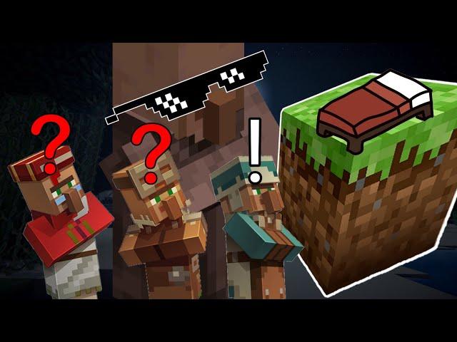 BED ON TOWER Vs VILLAGERS #shorts #minecraft #shorts