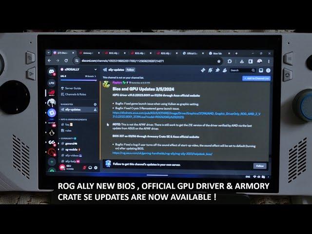 Rog Ally New Updates Are Live | Bios  337 | Armory Crate SE | GPU Driver | Crysis 3 Remastered Fixed