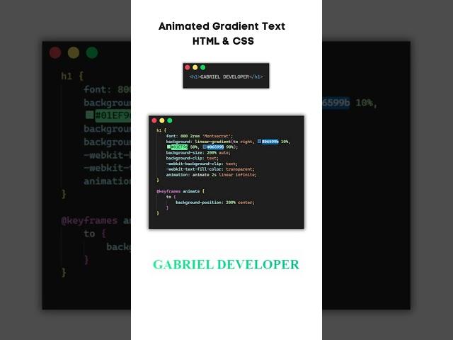 Gradient Text Animation  | HTML CSS