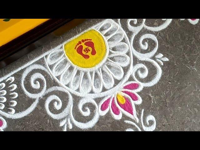 Beautiful border rangoli designs | Border muggulu | Friday kolam | Lotus rangoli | Festival rangoli