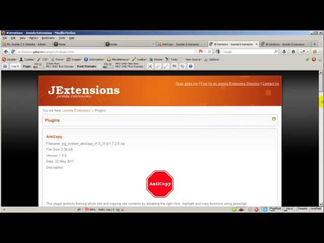 Use No copy plugin to disable right click in  Joomla - YouTube.flv