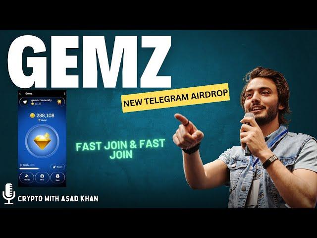 Gemz New Telegram Airdrops | Gemz Coin Airdrop || Crypto With Asad Khan