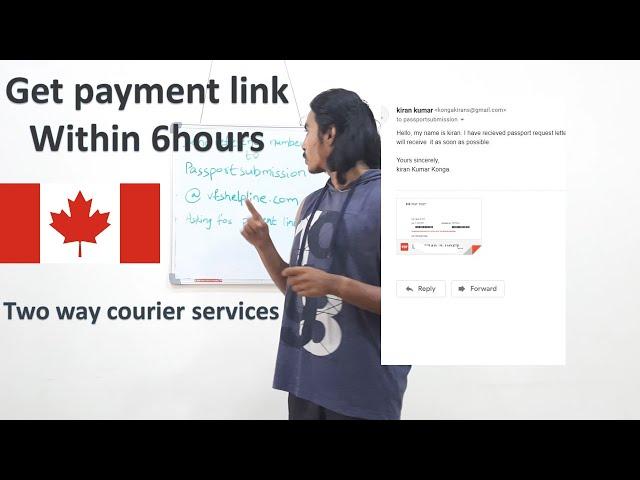 HOW TO GET PAYMENT LINK IN 6 HOURS FOR CANADA 2 WAY COURIER | VISA APPLICATION | VFS GLOBAL.