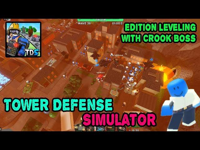 Leveling with Tower Crook Boss in Tower Defense Simulator Roblox editon Leveling