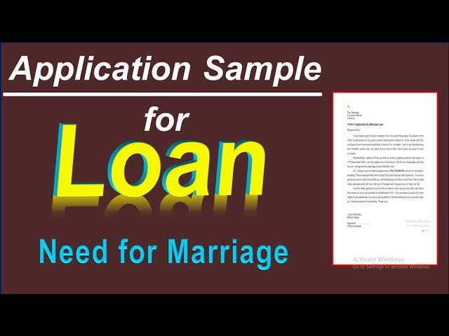 Application for marriage loan | Loan request letter to manager for financial support of marriage