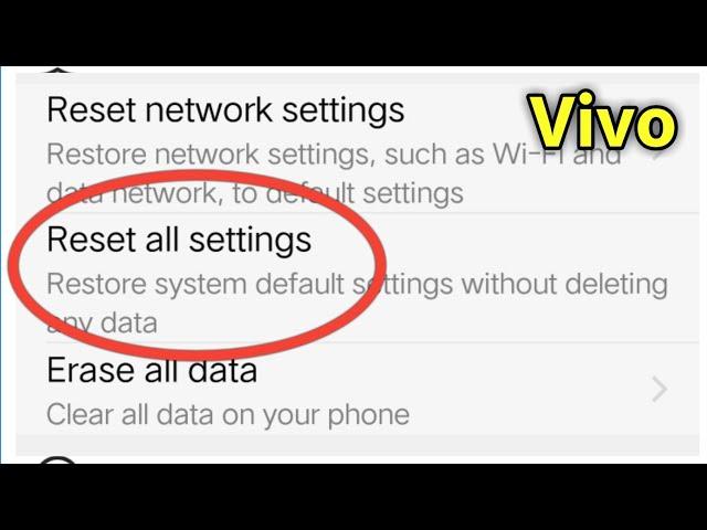 How To Reset Settings In Vivo | Vivo Phone Me Setting Reset Kaise Kare | Vivo Setting Reset