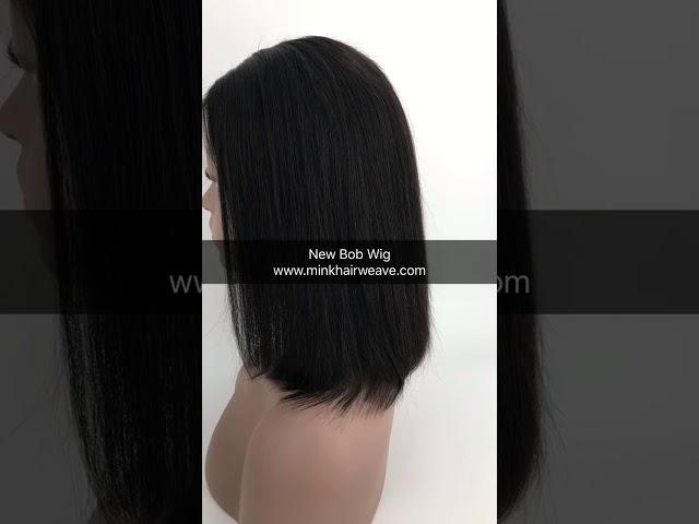 Mink Brazilian Hair Front Lace Silky Straight Bob Wig #boblacewig