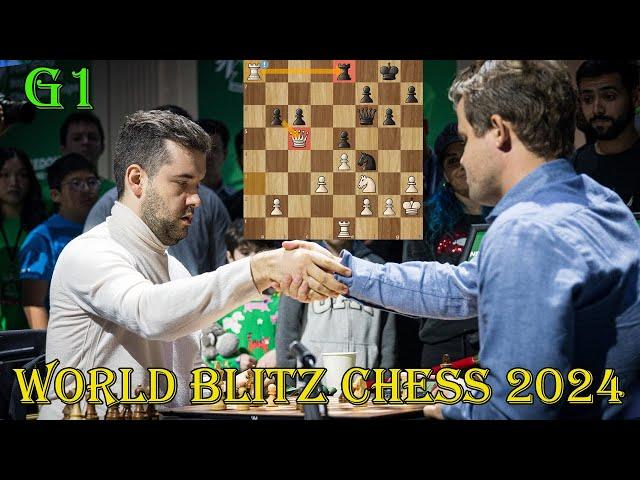 QUEEN SAC!! Ian Nepomniachtchi vs Magnus Carlsen || World Blitz Chess 2024 - F - G1