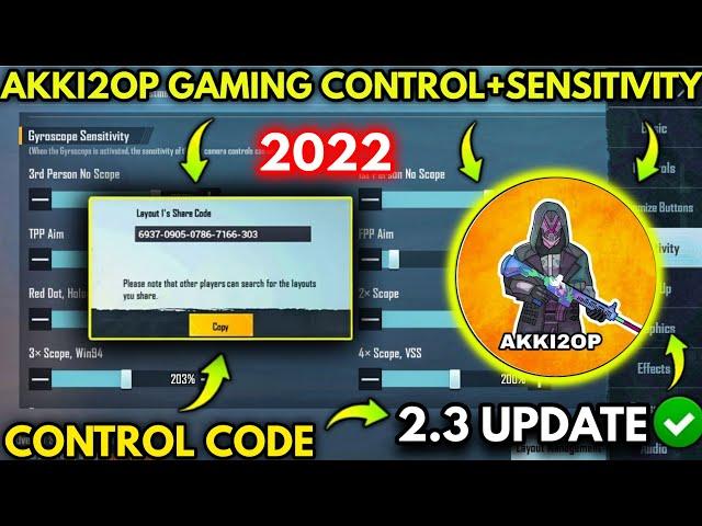 (NEW) AKKI2OP Gaming 2 Finger Control Code 2022 / New 2.3 Update Sensitivity Akki2op Code | Pubg