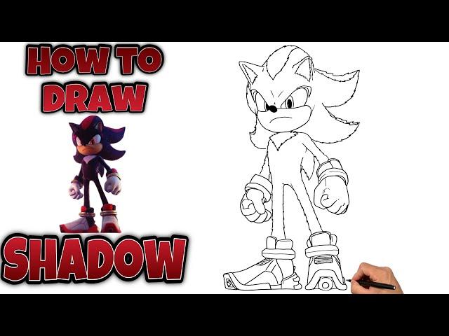 How To Draw Shadow | SONIC THE HEDGEHOG 3 | Step By Step #drawing #shadowthehedgehog #sonic3