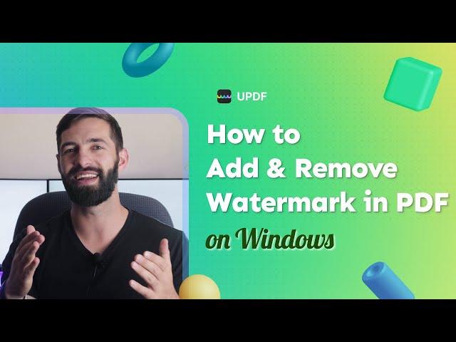How to Add and Remove Watermark in PDF on Windows | UPDF