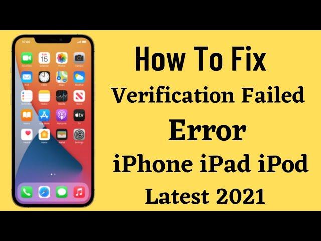 How To Fix"VERIFICATION FAILED" THERE WAS AN ERROR CONNECTING TO THE APPLE ID SERVER ERROR ON IPHONE