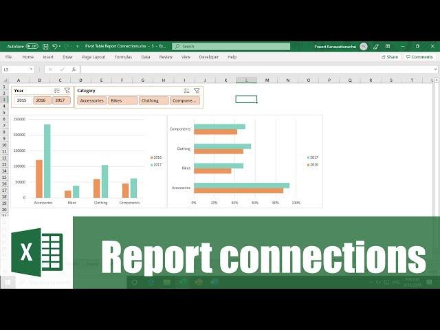 สอน ​Excel: การสร้าง Dashboard ด้วย Report Connection เพื่อสร้างกราฟหลายรูปพร้อม ๆ กัน